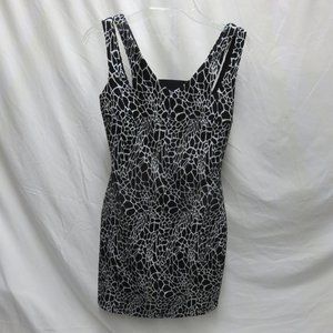 Guess Black & White Animal Print Party Dress
